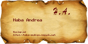 Haba Andrea névjegykártya
